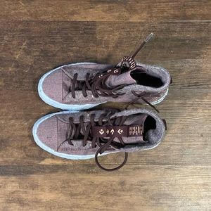 Converse Crater purple high tops